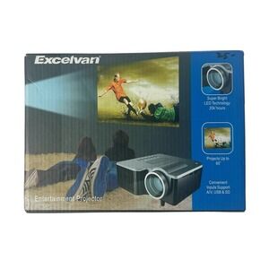 Excelvan UC28+ Entertainment Projector Mini LED 48 Lumens A/V USB SD Black